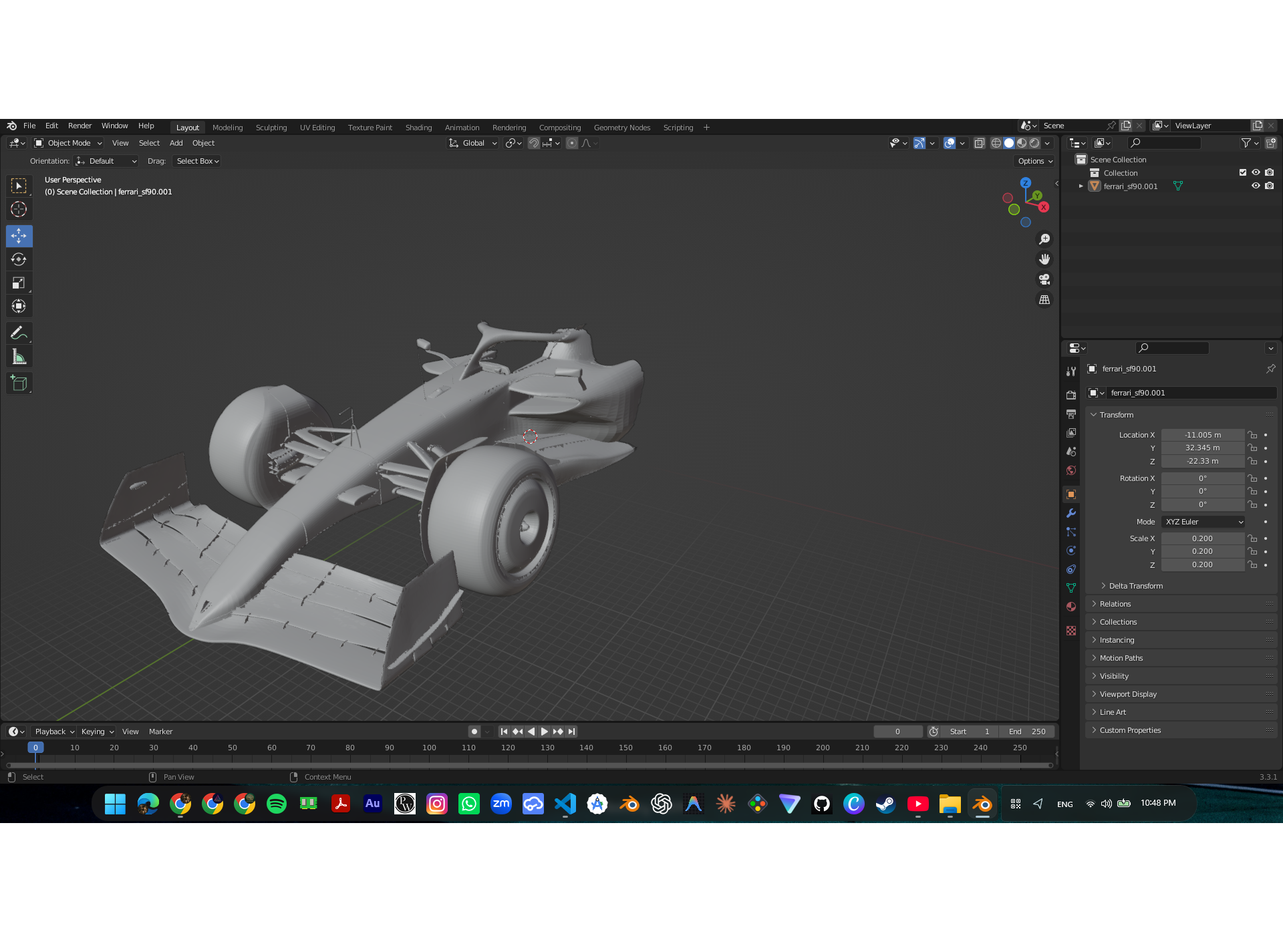 3D vehicle figure finish used in Prism Frames products